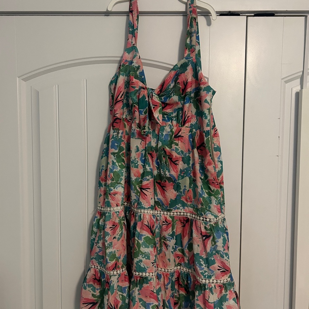 Joy Joy Floral Mini Dress - Pink and Green